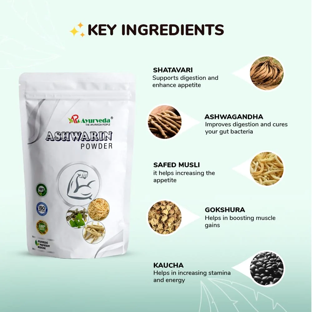 Ashwarin Powder- Ayurvedic Weight Gain Powder For Men - Image 3